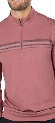 NWT Travis Mathew Wine Red In the Lineup Long Sleeve 1/4 Zip Pullover Mens Large