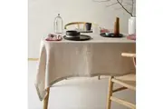 Vintage Design Homewares Helm Natural Washed Linen Cotton Tablecloth 130cm x 180cm