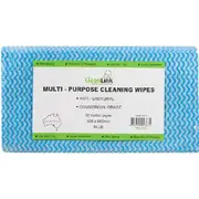 20 Packs Cleanlink Multi-Purpose Cleaning Wipes 600x600mm Blue Pack 20 Sheets Commercial Grade