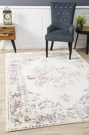 Rug Culture Ivory & Pink Soft Vintage Look Rug