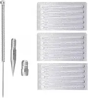 44Pcs/Set Mole Removal Needles for Plasma Pen Dot Mole Removal/Mole Tattoo Remover Pen Portable Dot Removal Kit (40 Fine Tips + 2 Holders + 2 Coarse Tips)