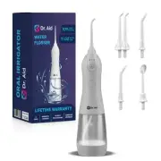Dental Water Flosser – Portable Oral Irrigator – 11Oz Tank, Water Filter, 5 T...