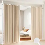 HORSE SECRET Room Divider Curtain Rod, Vertical Tension 28-70inch(W) 4-10ft (H) Adjustable Heavy Duty Floor to Ceiling Self Stand - Anywhere Freestanding Damaging Free for Space Partition White