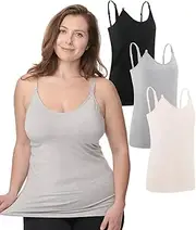 [Under Control] Nursing Cami Tank Tops for Breastfeeding Women Nursing Tops Maternity Shirts, Camisoles with Built in Bra 3Pack