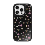 iPhone 16 Pro Mirror Case MagSafe Compatible petit floral with bees