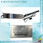 8 WAY / Outlet Aluminium Alloy POWER RAIL PDU WITH AIR SWITCH Power Board