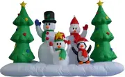 Christmas Snowmen Family Penguin Airblown Inflatable Decor Light Lawn Xmas Yard