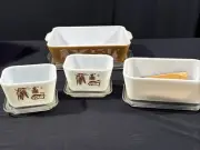 Vintage Pyrex Early American Brown Refrigerator Oven Dish Set-8 Piece With Box