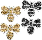 Homoyoyo 4pcs Sparkling Iron Decorative Patches for Clothing Shoes Bags DIY Craft Upgrade with Unique Designs Stylish Finish Easy Application