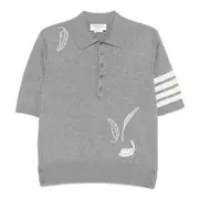 [Thom Browne] Feather Intasia 4-Bar Polo Men