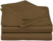 6Piece Hotel Luxury Soft 100%Cotton Bed Sheets Set, 18"Deep (Queen Taupe Solid)