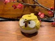 Japanese Lucky Owl Tea Pot Yellow Made in Japan