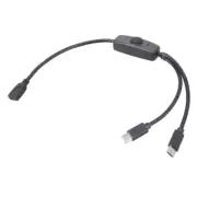 USB C Splitter Cable with LED Indicator USB 5Pin to 2 Type C Port for Phones