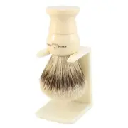 Edwin Jagger Imitation Ivory, Extra Large, Synthetic Fill Shaving Brush