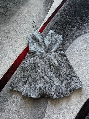 Alice + Olivia Annette Metallic Paisley Pattern Cocktail Mini Dress 10