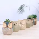 Creative Outdoor Decoration Owl Shape Mini Flower Pot Succulent Pot Ceramic
