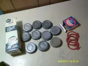 Vintage Ball Zinc Caps Canning Mason Jar Box 10 Lids Porcelain & 4 Jar Rubbers