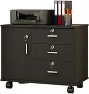 Filing Cabinet Multi-Drawer Storage Cabinet Large Capacity File Cabinet Office File Cabinet Wider Mobile Data Cabinet File Storage Cabinets(Black)