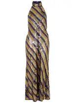 Rixo Pearl Sequin Maxi Dress - Copper - 14 (UK14 / L) 14 (UK14 / L)