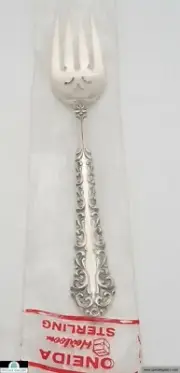 Oneida Venetian Scroll Sterling Silver Salad Fork 6.5" *NEW*
