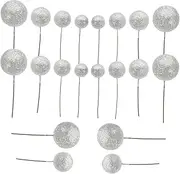 HOLIDYOYO 20pcs Glitter Cake Balls Decoration DIY Cupcake Toppers for Birthday Wedding and Party Celebrations Safe and Material Convenient Storage and Carrying