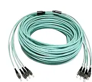 VJSUWI 1-50 m 4 Core OM3 Armoured Fibre Patch Cable 4C SC LC FC ST UPC One LSZH Waterproof 4 Fibres Optical Fibre Jumper FTTH 30 m (5 m 3 Pieces SC-SC)