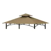5FT x 8FT Grill Gazebo Shelter Replacement Canopy Cover Double Tiered BBQ Roo...