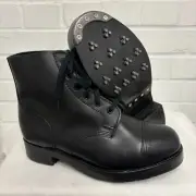 AMMO BOOTS - Sizes Black Leather Studded Ammunition Dress Ankle British Army NEW