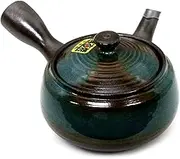 Hisamuratouki 7137 Teapot, Tea, 9.2 fl oz (260 ml), Banko Ware, Circle Network, Nanban Fuku-Shaped Blue Glaze