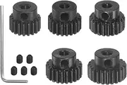 HARFINGTON 48P Hardened Pinion Motor Gear Set 5pcs 19T 20T 21T 22T 23T Fit 3.175mm RC Motor Shaft 48 Pitch Gears for RC Car, with Hex Key