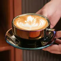 在飛比找蝦皮購物優惠-澤田杯專業壓紋拉花咖啡杯 大口寬口美式拿鐵杯320ml 咖啡