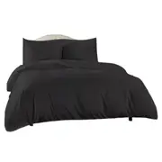 Black Cotton Quilt Doona Duvet Cover Set Single Double Queen King Bed