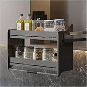 Pull Down Cabinet Organizer,2 Tier Pull-Out Cabinet Shelf,Retractable Kitchen Storage Shelf,Suitable for Kitchen Bar Cafe Cabinet and Storage Room,Load Capacity 20kg (Size : 814x280x540mm)