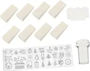 DONFAMDS 1 Set Nail Art Stamping Plates Transparent Stamper with Sponge Templates for DIY Manicure Decoration Creative Nail Stencils