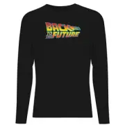 Back To The Future Classic Logo Men's Long Sleeve T-Shirt - Black