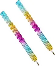 Healvian Professional Diamond Picture Dotting Pen Set 2pcs Rhinestone Picker Plastic Nail Point Pen Sturdy Dotting Tools for Home Office School Use
