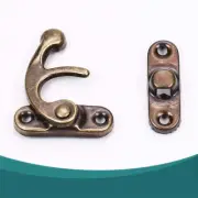 Right Left Latch Hook Hasp Vintage Wooden Box Padlock With Screws 32mm X 27mm