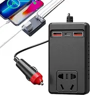 Car Inverter Power Outlet | 220V Car Charger Inverter | Temperature Control Converter Adapter Plug Battery Portable Device for Camping Travel Trip Vehicle Truck Laptop