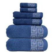 GGP Blue Luxury Cotton Towel Set 6 Piece Highly Absorbent Bath & Hand Towels