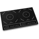 Portable 1800W Double Induction Cooktop Power Sharing Induction Burner Counte...