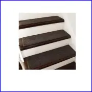 Fluffy and Washable Brown Stair Runners - Non-Slip Safety for Pets & Kids