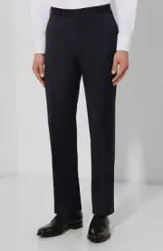 $799 Canali 32W Men's Blue Wool Regular Fit Suit Plaid Trousers Pants Italy