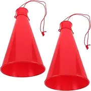 KITANDOVE 2pcs Sport Megaphone Handle for Football Games Party Cheer Horn Toys Mini Megaphones for Fans Cheerleader Accessories Red Color