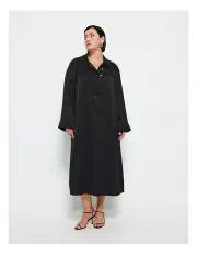 [Commonry] Collared Sheath Dress in Black