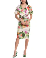 Maison Tara Belted Sheath Dress