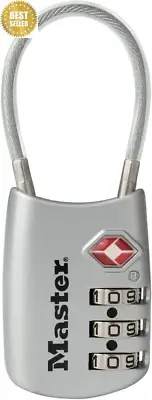 4688D Set Your Own Combination TSA Approved Luggage Lock, 1 Pack, Silver