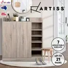Artiss Shoe Rack Storage Cabinet 21 Pairs Organiser Shelf Cupboard Wooden