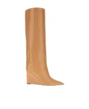 Jimmy Choo Blake Pointed-Toe Boots 39.5 Nude