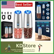Rechargeable Electric Pepper and Salt Grinder Set: Gravity Sensor & LED Light