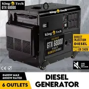 Diesel Generator Single Phase 8.4kw Rated Diesel 6kw 13hp Portable 6 outlets +S